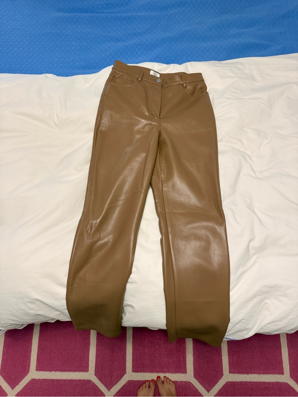 Wilfred Brown Faux-Leather Straight-Leg Jeans